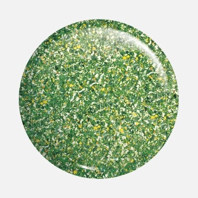 Prato redondo verde com padrão mármore