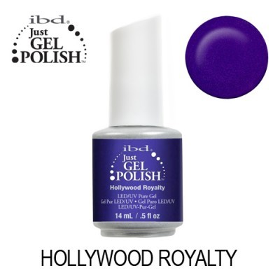 Frasco de verniz gel ibd Just Gel Polish cor roxo escuro Hollywood Royalty