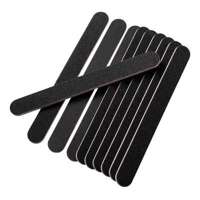 Lixas de unha pretas com superfície granulada