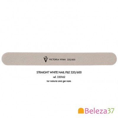 Lima de unhas branca reta Victoria Vynn 320/600 sobre fundo branco