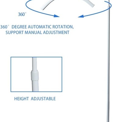 Candeeiro de pé branco com braço ajustável e rotação 360 graus