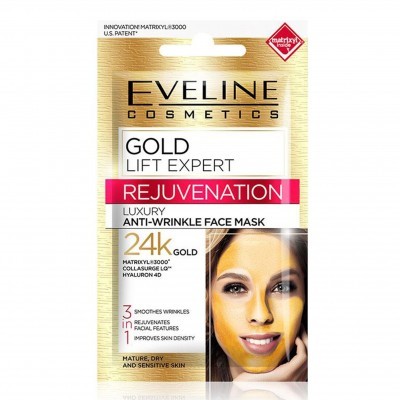 Máscara facial anti-rugas Eveline Cosmetics Gold Lift Expert Rejuvenation com 24K ouro