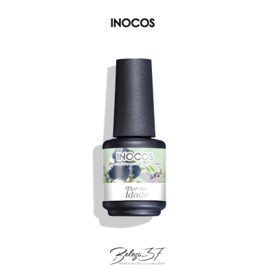 Frasco de verniz de unhas INOCOS 'Flor da Idade' com tampa preta