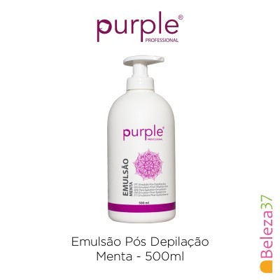 Emulsão pós depilação Purple Professional 500ml com rótulo branco e roxo