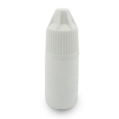 Frasco branco pequeno de plástico com tampa de rosca texturizada