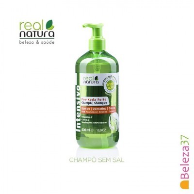 Frasco de champô Real Natura Pro-Keda Forte 500 ml verde com doseador