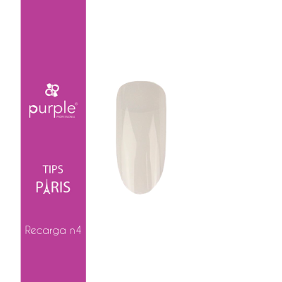 Ponta de unha artificial branca com embalagem roxa Purple Professional