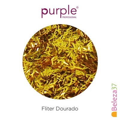 Flocos dourados brilhantes do produto Fliter Dourado da marca Purple Professional