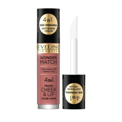 Eveline Cosmetics Wonder Match 4 em 1 para bochechas e lábios na cor rosada