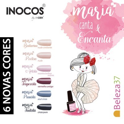 Promoção INOCOS seis novas cores de verniz para unhas com nomes e cores variadas