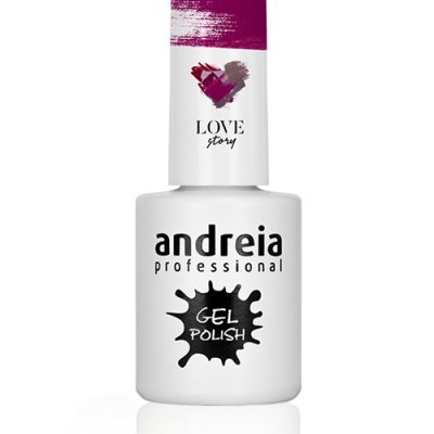 Frasco de verniz gel branco Andreia Professional com detalhes em magenta