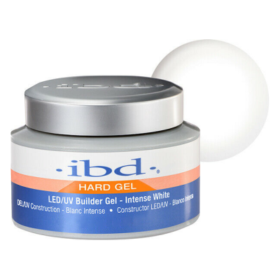 Frasco de gel duro ibd LED/UV branco com etiqueta azul e laranja