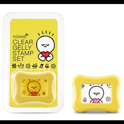 Conjunto de carimbos de gel transparente KONAD com desenho de figura sorridente e coração