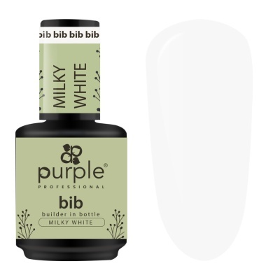 Frasco de verniz de unhas Purple Professional bib builder in bottle branca leitosa