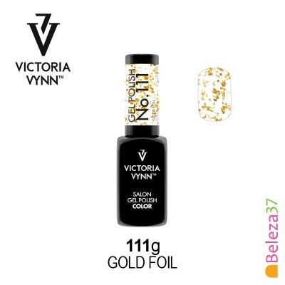 Esmalte em gel Victoria Vynn Gold Foil em embalagem preta e branca com dourado