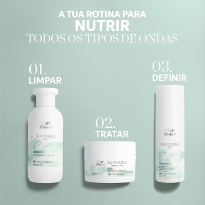 Produtos Wella Nutricurls para rotina de cuidado com ondas