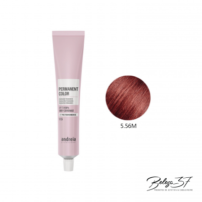 Tubo de tinta cabelo permanente Andreia Professional cor 5.56M castanho avermelhado