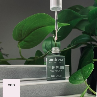 Verniz gel verde andreia professional com pincel e folhas verdes