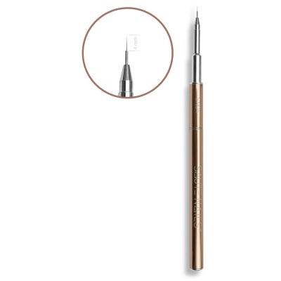 Caneta para microblading bronze com ponta fina e zoom na ponta