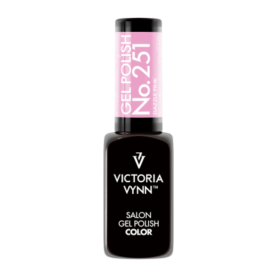 Frasco de verniz de gel para unhas Victoria Vynn preto com rótulo rosa