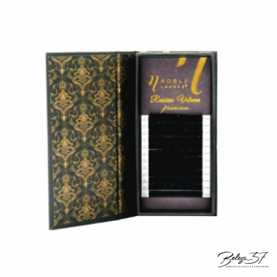 Estojo de pestanas artificiais 'Noble Lashes Premium Volume' com desenho dourado e preto