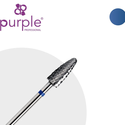 Broca metálica para unhas com textura cruzada e logótipo purple PROFESSIONAL