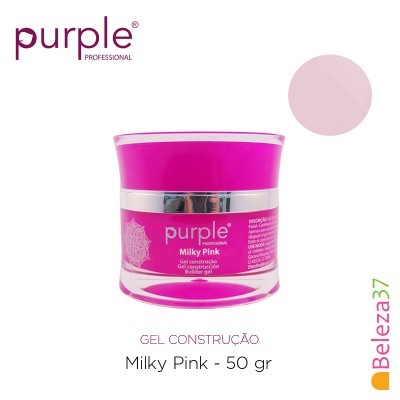 Frasco de gel construção Milky Pink 50 gr da Purple Professional