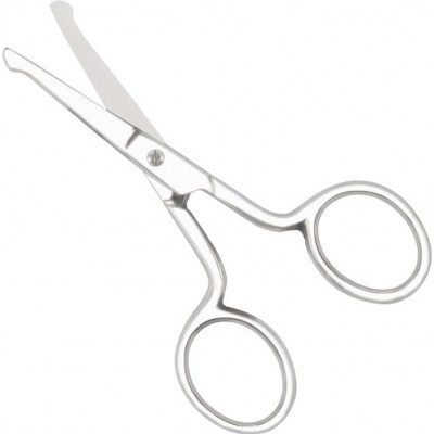 Tesoura pequena de aço inoxidável com lâmina reta e ponta arredondada