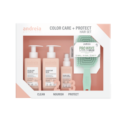Conjunto de cuidado capilar Andreia Professional com shampoo, máscara, spray e escova desembaraçadora