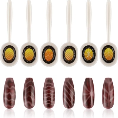 Conjunto de amostras de unhas artificiais com paletas de adesivos geométricos