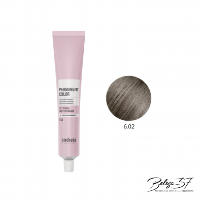 Tubo tinta cabelo Andreia cor 6.02 castanho acinzentado.