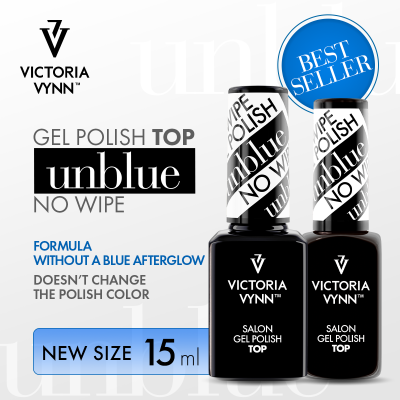 Duas embalagens pretas de gel polish Victoria Vynn com rótulos em preto e branco e texto promocional
