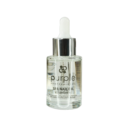 Frasco de óleo para unhas com conta-gotas e rótulo com texto