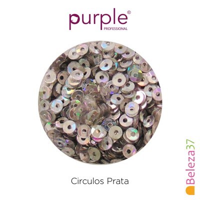 Pacote de lantejoulas prateadas circulares brilhantes da marca Purple Professional
