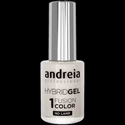 Frasco de verniz gel branco com tampa prateada da marca andreia professional