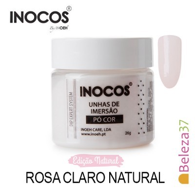 Frasco de pó para unhas de imersão INOCOS cor Rosa Claro Natural