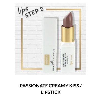 Batom nude com estojo branco e detalhes dourados