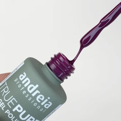 Garrafa de verniz de gel Andreia Professional com pincel e verniz roxo