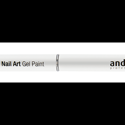 Pincel para unhas Andreia Nail Art Gel Paint branco e preto