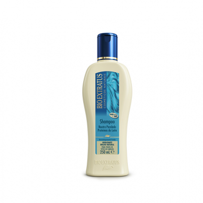 Frasco de champô Bioextratus Neutra Perfeita 250 ml com rótulo azul e tampa azul escuro.