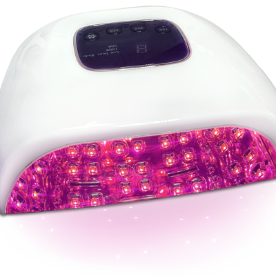 Lâmpada LED branca para unhas com visor digital e luzes cor-de-rosa