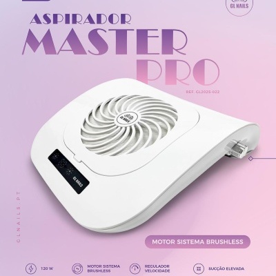 Aspirador Master Pro branco com motor brushless e mostrador digital