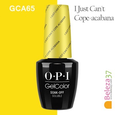 Frasco de verniz OPI GelColor com tampa amarela e rótulo preto