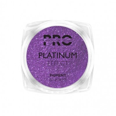 Pote transparente com pigmento roxo brilhante e texto na tampa