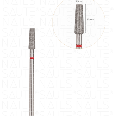 Broca diamantada para unhas com cabo metálico prateado e ponta cinza texturizada
