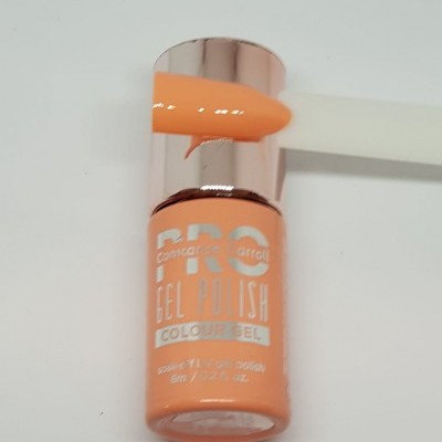 Verniz em gel laranja claro com etiqueta 339 e aplicador com cor da amostra.