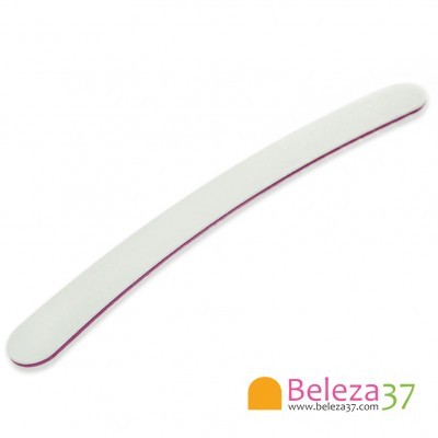 Lima de unhas branca com bordas rosas arqueada