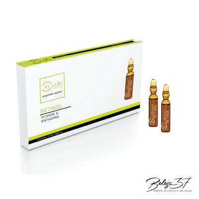 ampolas de retinol com embalagem branca e verde