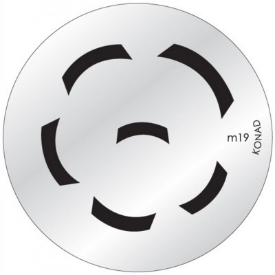 Placa metálica redonda para carimbo de unhas com padrões pretos e texto m19 KONAD