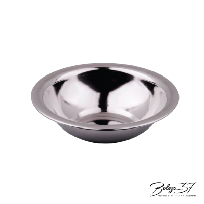 Taça de aço inoxidável brilhante redonda com borda larga